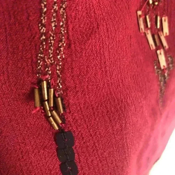 Free People Bad Girls Do it Well Rust Orange Embellished Tank Boho Chic Size XS - Picture 9 of 12